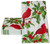 Caspari Paper Guest Towel Napkins,  Holly And Songbirds White & Silver - 2 Packs (17550G)