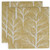 Caspari Paper Luncheon Napkins, Winter Trees Gold & White - 2 Packs (17670L)