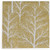 Caspari Paper Beverage Napkins, Winter Trees Gold & White - 2 Packs (17670C)