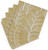 Caspari Paper Beverage Napkins, Winter Trees Gold & White - 2 Packs (17670C)