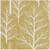 Caspari Paper Beverage Napkins, Winter Trees Gold & White - 2 Packs (17670C)