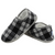 Snoozies Women's Cabin Slippers, Black & White Plaid - Large (WPCABIN-BLKWHT)
