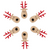 Midwest Ornaments, Wooden Reindeer - Set of 6 Red (MX184705A)