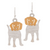 Rain Dangle Earrings, Brass Dog - Two Tone (E3191TT)