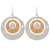 Rain Dangle Earrings, Circle in Circle - Two Tone (E4009TT)