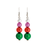 Rain Dangle Earrings, Multicolored Christmas Ornaments (XME58)