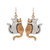 Rain Dangle Earrings, Furry Friends Cats - Two Tone (E3617TT)