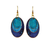 Rain Dangle Earrings, Blue Overlaid Ovals (E1393P)