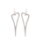 Rain Dangle Earrings, Long Heart - Silver (E3464S)