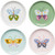 Now Designs Appetizer Plates, Flutter By - Set of 4 (JPT1615D)
