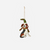 One Hundred 80 Degrees Wool Dog Ornament, with Green/Red Striped hat - 4" (HW0270F)