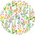 Caspari Round Paper Salad/Dessert Plates, Bunny Field - 2 Packs (18530SP)