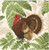 Caspari Paper Luncheon Napkins, Turkey Among Ferns - 2 Packs (18770L)