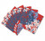 Caspari Paper Beverage Napkins, Chrysanthemum Red/white/blue - 2 Packs (19012C)