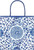 Caspari Small Square Gift Bag, Indigo Garden Blue & White (10158B1.5)