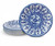 Caspari Round Paper Salad/Dessert Plate, Indigo Garden Blue and White - 2 Packs (18940SP)