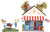 Department 56 Snow Village, The Semi-Quincentennial Fireworks with Stars and Stripes Light Up Building and Figurine Set (6018464)