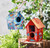 TAG Hand Painted Feathers Bird House (G21318)