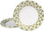 Caspari Round Paper Salad/Dessert Plate, Deco Christmas - 2 Packs (17660SP)