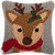 C&F Home Hooked Throw Pillow, Woodland Reindeer with Red Scarf (C44488111)