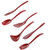 Gourmac 7.5" Melamine Mini Utensils, Red - Set of 6 (3517X6RD)