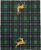 Caspari Paper Guest Towel Napkins, Reindeer Tartan Green - 2 Packs (18631G)