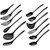 Gourmac Melamine Serving Utensils, Black - Set of 12 (3500-12BK)
