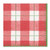 Caspari Paper Linen Beverage Napkins, Plaid Check Red - 2 Packs (14800CG)