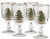 Portmeirion Spode Pedestal Goblets, Christmas Tree, Set of 4