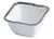 Pampa Bay Salerno Square Snack Bowl, White & Silver (CER-2251-W)