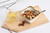 Pampa Bay Salerno Square Snack Bowl, White & Gold (CER-2251-WG)