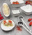 Pampa Bay Salerno Square Salad Bowl, White & Silver (CER-2252-W)