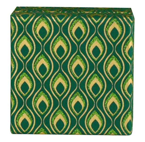 The Gift Wrap Company Mini Gift Box, Mini Feather Green