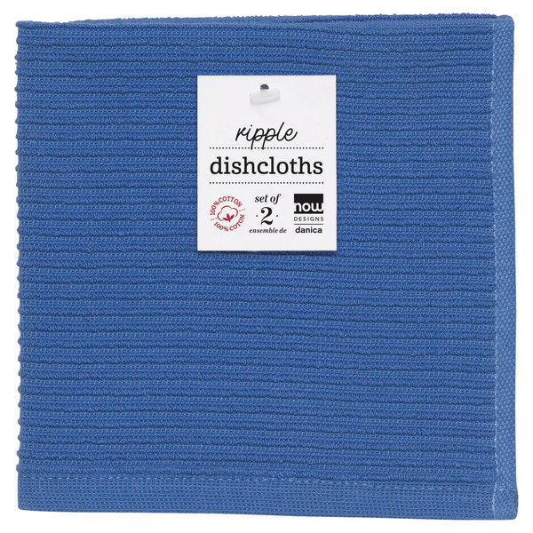 Now Designs Ripple Dishcloths, Royal Blue - Set of 2 (196211)