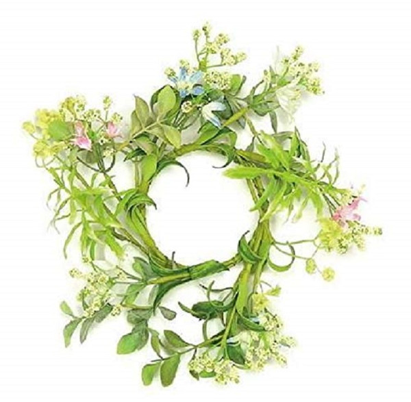 Select Artificials Wild Blossom & Seed Candle Ring, 3" (PM1488/3-MIX)