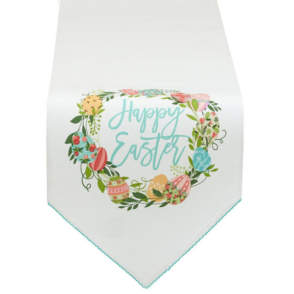 Design Imports Easter Wreath Embellished Table Runner