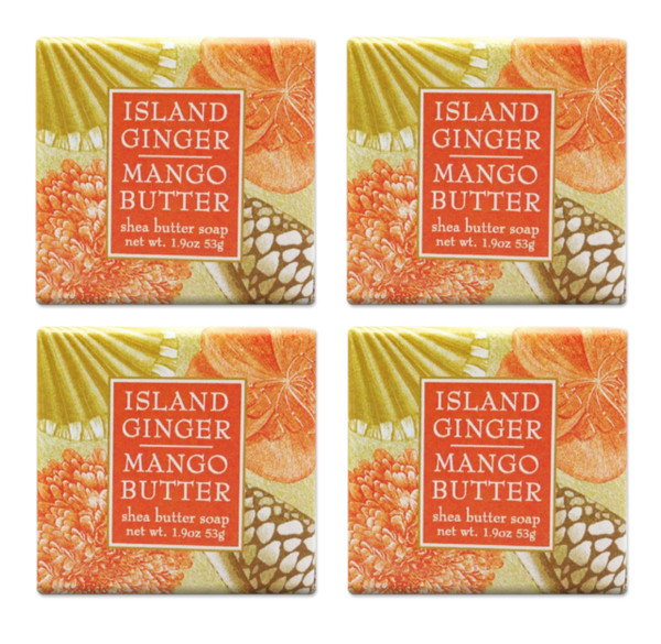 Greenwich Bay 1.9oz Soap, Island Ginger Mango Butter - Set of 4 (R5H005)