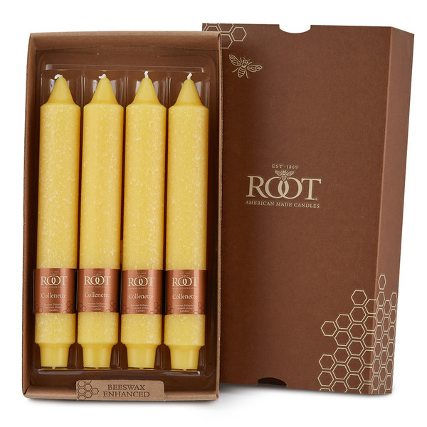 Root Timberline Collenette Candles 9", Yellow - Box of 4 (519336)
