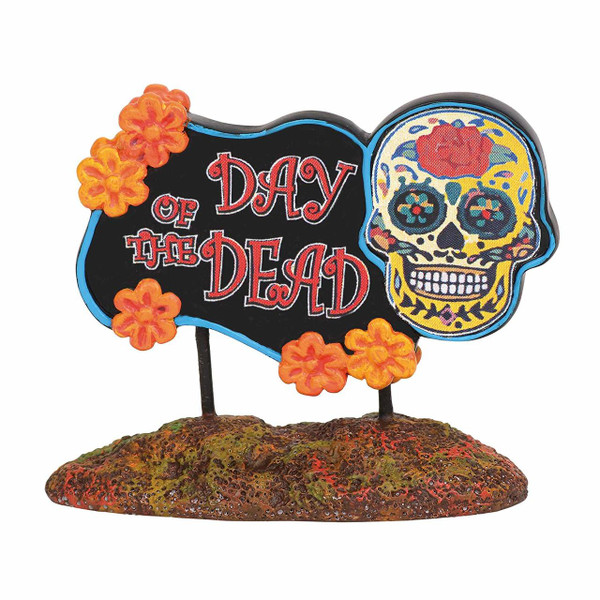 Department 56 Accessories for Village Collections Halloween Day of The Dead Sign Figurine 1.75"