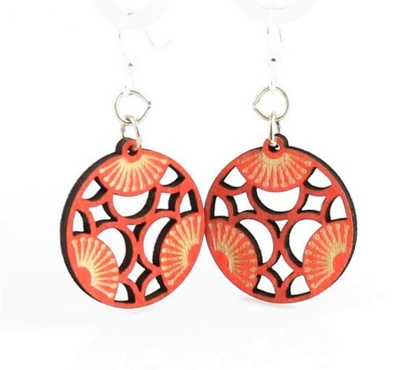 Green Tree Jewelry Earrings - Tangerine Tri Blossoms