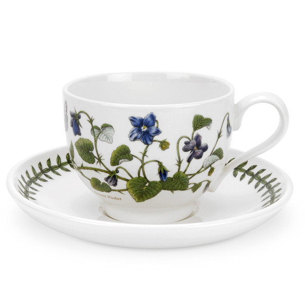 Portmeirion Botanic Garden Traditional Breakfast Cup & Saucer, Sweet Violet