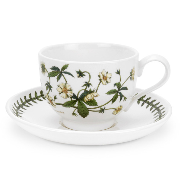 Portmeirion Botanic Garden Traditional Teacup & Saucer, Cinquefoil