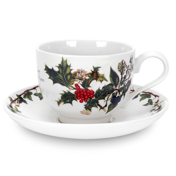 Portmeirion Holly & Ivy Traditional Teacup & Saucer (64820)