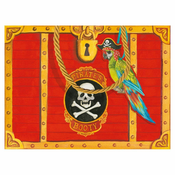Caspari Small Gift Bag, Treasure Chest (9013B1)