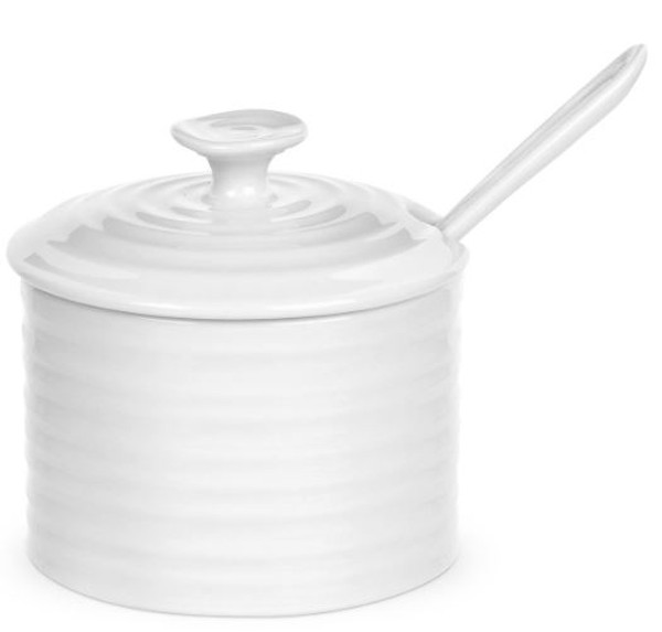 Portmeirion Sophie Conran Conserve Pot & Spoon, White (570528)