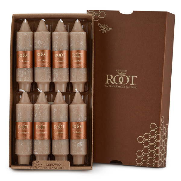 Root Timberline Collenette Candles 5", Taupe - Box of 8 (59545)