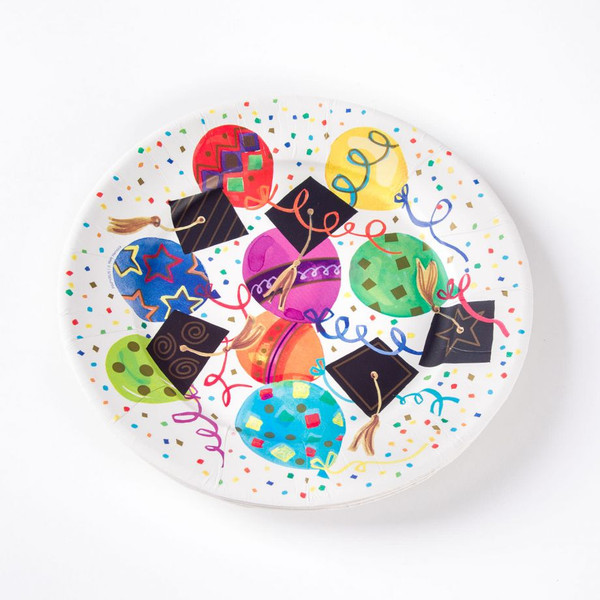 Papyrus Graduation Balloons and Caps Dessert Plates, Set of 2