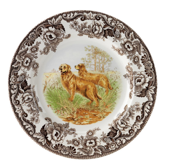 Portmeirion Spode Salad Plate, Woodland Golden Retriever