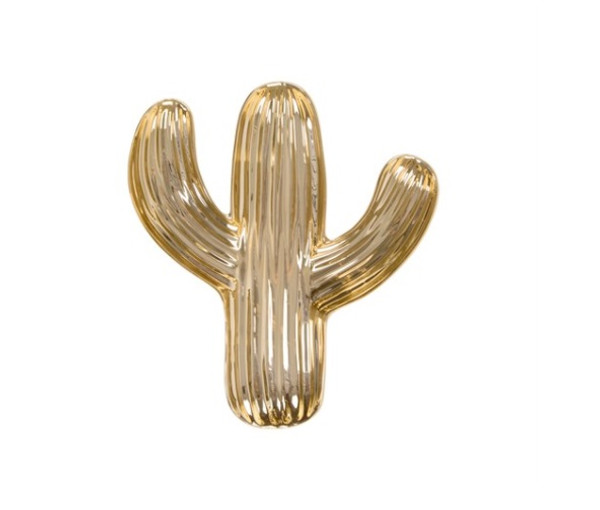 Sass & Belle Cactus-Shaped Trinket Dish, Gold Cactus