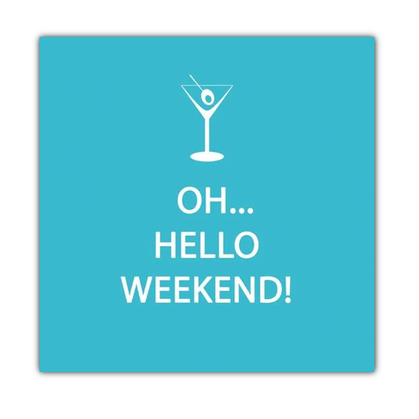 Paperproducts Design Beverage Napkins, Oh Hello Weekend - 2 Packs (1251132)